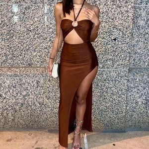 Brown maxi dress